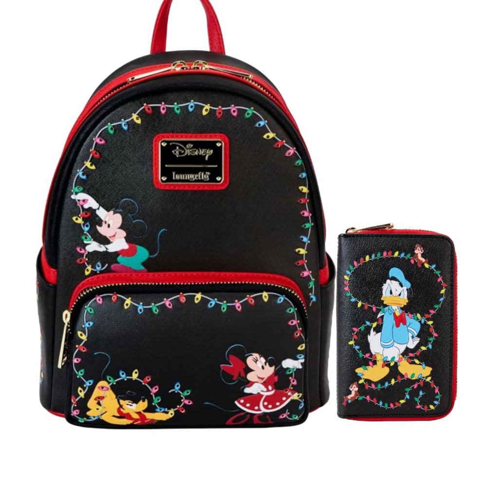 Loungefly Disney Mickey's Light Up Decorations Mini Backpack & wallet